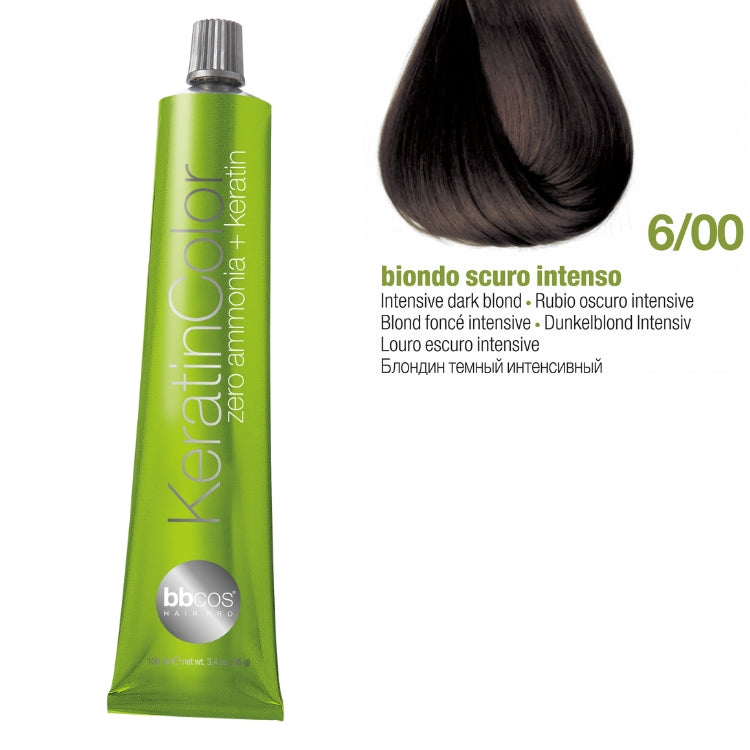 Bbcos Keratin Zero Ammonia Color 100ml 6/00 (Intensive Dark Blond)