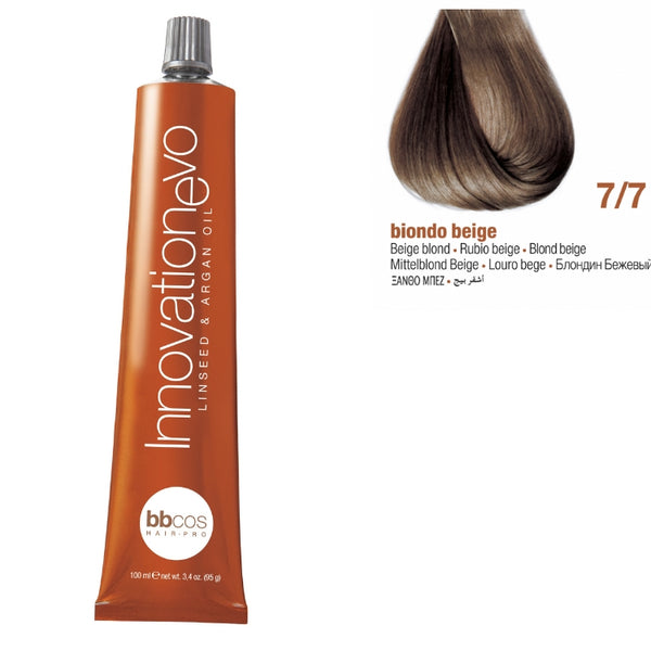 Bbcos Innovation Hair Color 100ml 7/7 (Beige Blond)