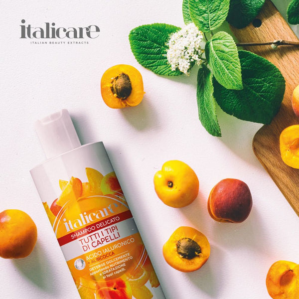 Italicare | Delicate Shampoo | For All Kind Of Hair | With Hyaluronic Acid + Apricot | Gently Cleanses Bringing Nourishment and Hydration to Your Hair | 300ml