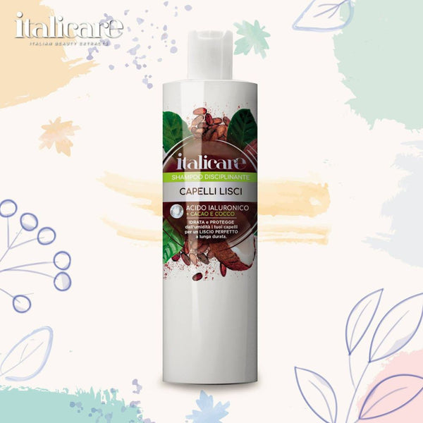 Italicare | Disciplining Shampoo | For Straight Hair | With Hyaluronic Acid + Cocoa And Coconut | Moisturizes and Protects Your hair From Humidity for a Perfect Long Lasting Smooth | 300ml