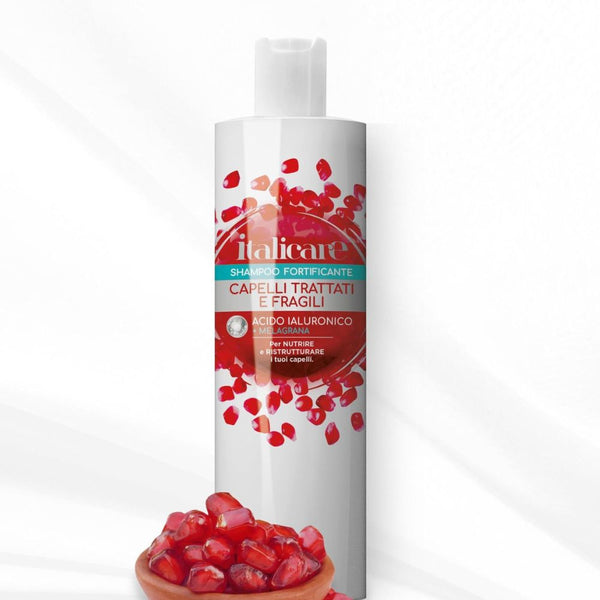 Italicare | Fortifing Shampoo | For Treated And Fragile Hair | Contains Hyaluronic Acid With High Regenerating Power + Pomegranate Extract | To Strengthen and Restructure Your Hair | 300ml