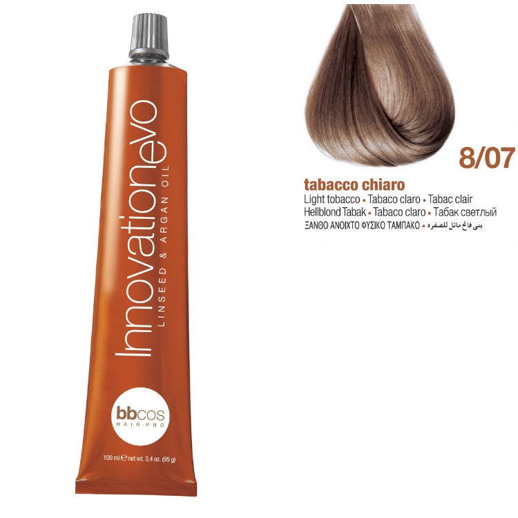 Bbcos Innovation Hair Color 100ml 8/07 (Light Tobacco)