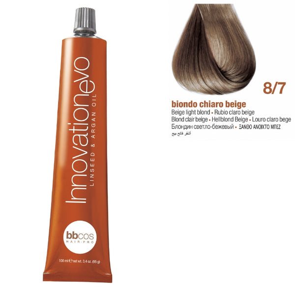 Bbcos Innovation Hair Color 100ml 8/7 (Beige Light Blond)