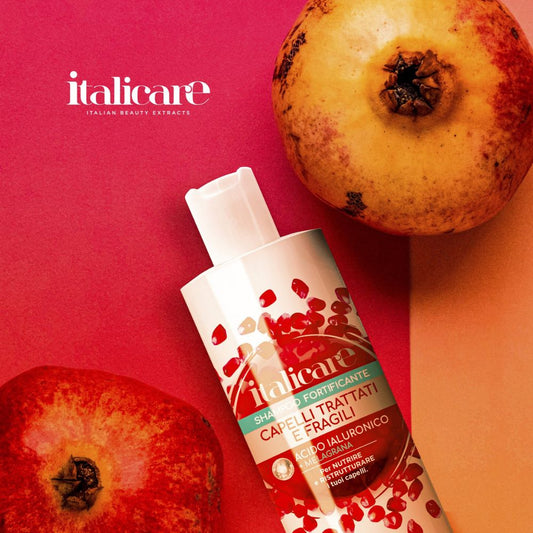 Italicare | Fortifing Shampoo | For Treated And Fragile Hair | Contains Hyaluronic Acid With High Regenerating Power + Pomegranate Extract | To Strengthen and Restructure Your Hair | 300ml