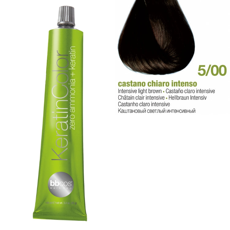 Bbcos Keratin Zero Ammonia Color 100ml 5/00 (Intensive Light Brown)