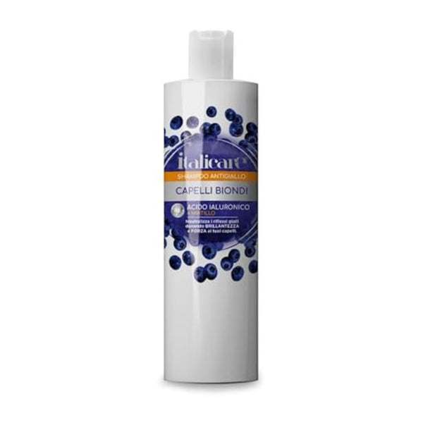 Italicare | Anti-Yellow Shampoo | For Blond & Treated Hair | With Hyaluronic Acid + Blueberry | Neutralizes yellow reflections | giving Shine and Strength to your hair | 300ml